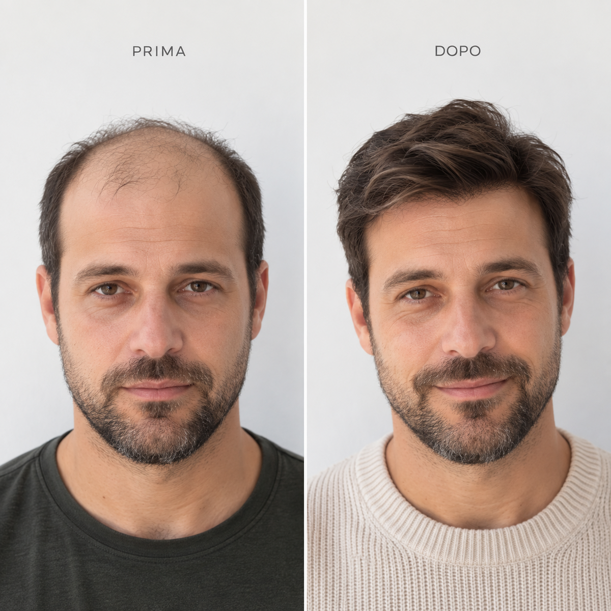 Prima e dopo del patch cutaneo Reborn