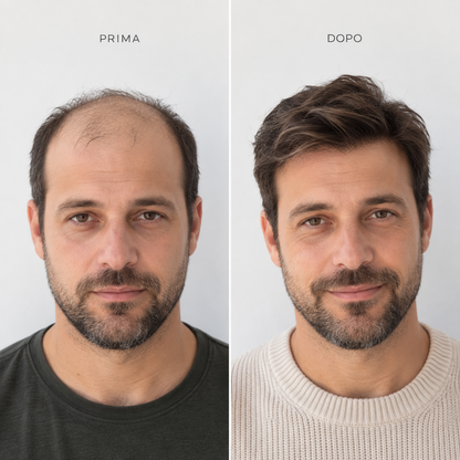 Prima e dopo del patch cutaneo Reborn